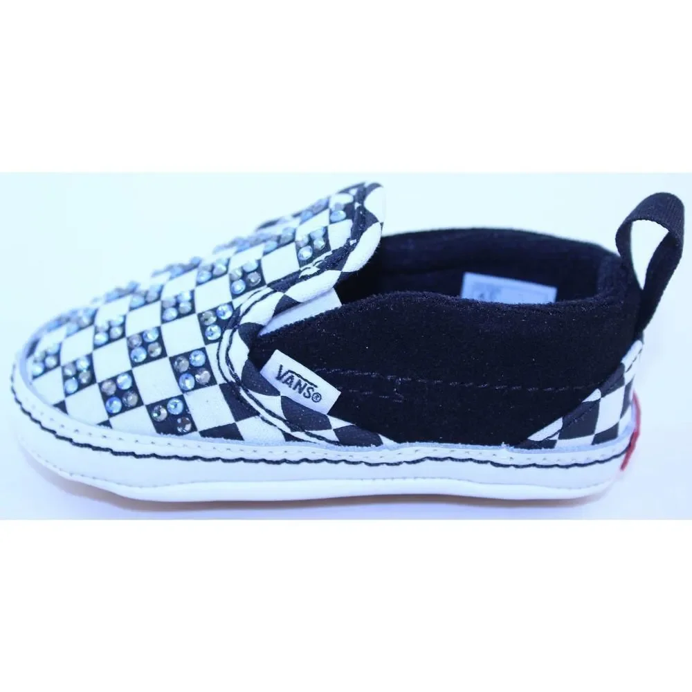 Vans Checkerboard Classic Slip-On Crystal Sneakers